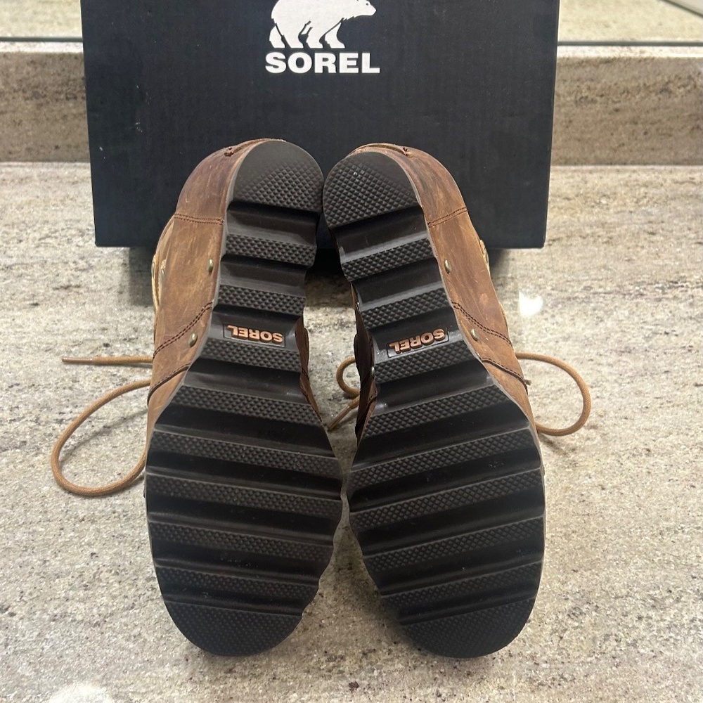 NEW!! Sorel Joan of II Wedge Arctic Cognac Boots - Picture 6 of 7